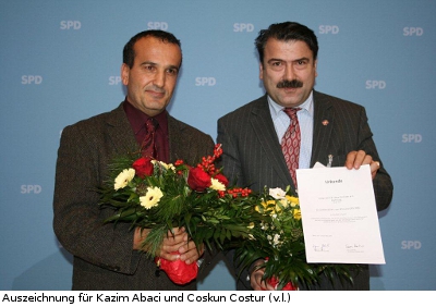 Auszeichnung für Kazim Abaci und Coskun Costur